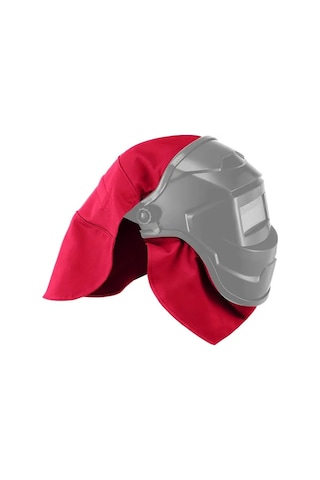 2-piece Kaynak Kask Kapak Ve Kask Önlük Seti, Kaynak Aksesuarları Ile Red