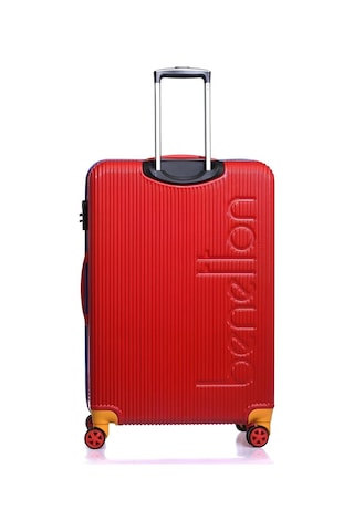 Benetton Büyük Boy %100 Polipropilen Kırılmaz Valiz Kırmızı Bnt1000