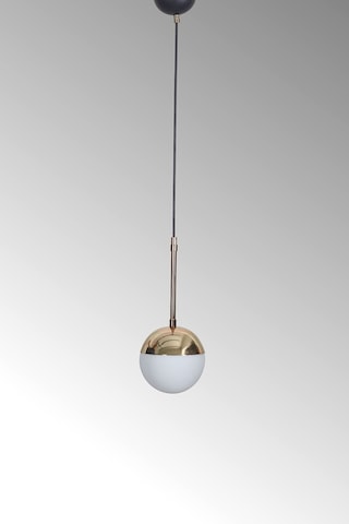 Nova Tekli Krom-siyah Metal Gövde Beyaz Camlı Tasarım Lüx Sarkıt Avize - Gold - Beyaz Gold - Bal