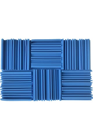 Hfambition Mavi Yüksek Yoğunluklu Köpük Akustik Paneller - Gürültü Emici, Yalıtıcı, Yangın Engellli, Düzensiz Geniş Frekanslı, 6 Adet 25x25x5cm 9.7''
