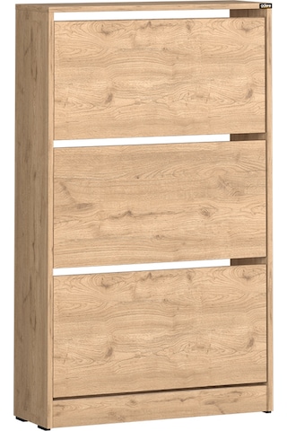 Flat Duo 3 Katlı Geniş Ayakkabılık - Florida Meşe 73x119x26 Cm Meşe