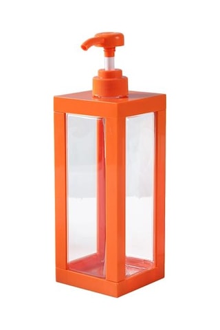 Preslenmiş Losyon Şişeleri Kare Duş Jeli Dağıtım Şişeleri Sabun Duş Jeli Banyo İçin Boş Saklama Şişesi Turuncu