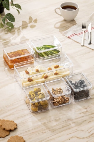 Nandy Home 6'lı Clear Kahvaltılık Saklama Kabı Seti Şeffaf