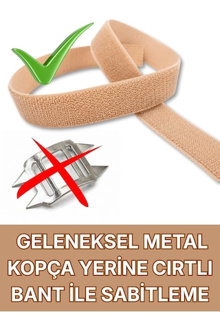 Premium Elastik Bandaj 20 Cm, Cırt Bantlı, Metal Kopçasız, 4,5 Metreye Kadar Uzar, Yoğun Dokuma, Güçlü Kompresyon Desteği Bej