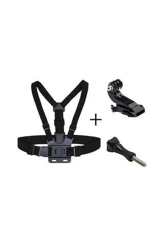 Tüm Aksiyon Kameralarla Uyumlu Göğüs Bandı, J Hook Ve Vida Seti