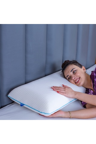 SimpleThePillow Oval Klasik Visco Yastık Memory Foam Boyun Yastığı Hafızalı Yastık 60*40*12