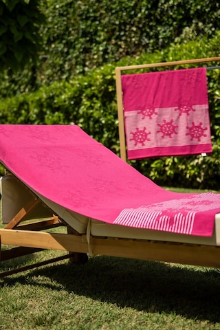 Menderes Home Cotton Collection Bukle Plaj Havlusu Çark Fuşya