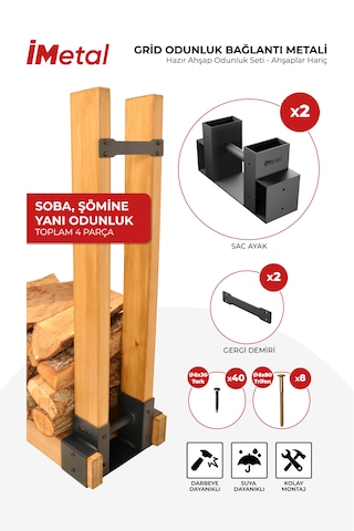 Grid Odunluk Bağlantı Metali Hazır Odunluk Seti Ahşaplar Hariç
