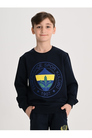 Fenerbahçe Lacivert Tribün Yüksek Armalı Çocuk Sweatshirt Fb Laci Yeni