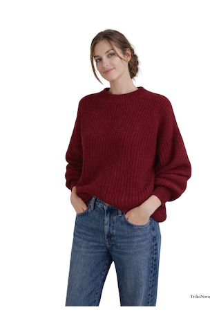 Trikonova Oversize Triko Kazak Bordo