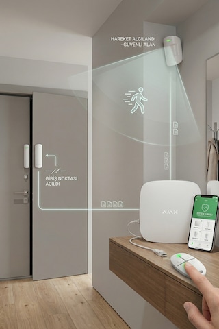 Ajax Starterkit Beyaz Kablosuz Alarm Seti - Akıllı Ev Ve İşyeri Güvenlik Başlangıç Paketi