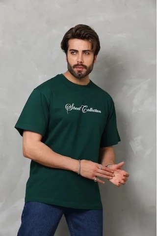 Vexor Erkek Baskılı T-shirt Kısa Kol Bisiklet Yaka Regular Fit Rahat Kalıp Günlük Tişört - Çağla Yeş Çağla Yeşili