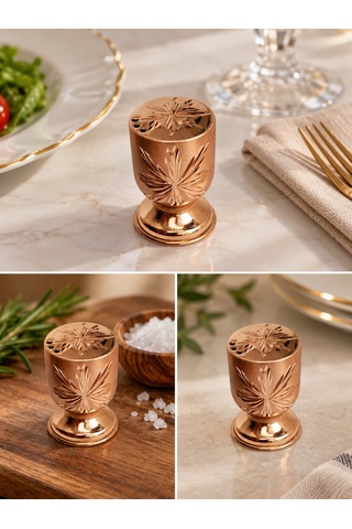 Aura Copper El İşlemeli Bakır Tuzluk Dekoratif Sofra Tuzluğu Ve Baharatlık Ac-tz-005