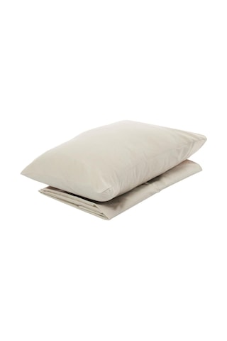 Tek Kişilik Yastıklı Çarşaf Takımı 100x200 Ranforce Bej