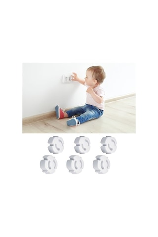 BUFFER® Bebek Çocuk Priz Koruma Kapağı (6 Adet) Çocuk Güvenliği, Priz Muhafazası, Priz Kapatıcı