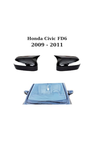 Honda Civic Fd6 2009 2010 2011 Uyumlu Araca Özel Yarasa Batman Piano Black Ayna Kapağı Takımı