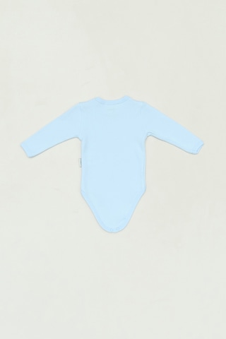 Fullamoda %100 Pamuk Bisiklet Yaka Unisex Çocuk Zıbın 25mcck4411128123-mavi Mavi
