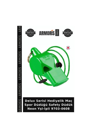 Delux Serisi Hediyelik Maç Spor Düdüğü Safety Düdük Neon Yşl-ipli 9703-0608