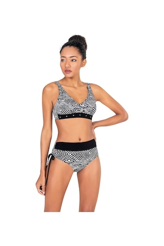 Endeep Kadın Zebra Desenli Yüksek Bel Toparlayıcı Bikini Takımı