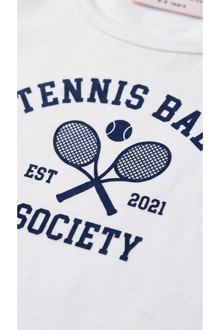 New Kids Kız Takım Çocuk Sıfır Kol Tennis Baskılı Kız Takım -91207 Beyaz