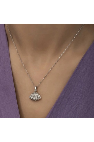 925 Ayar Gümüş İncili İstiridye Bayan Gümüş Kolye T6099 599599 Gümüş