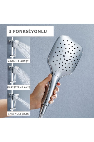 Yapıtaşı Yt284 Yıldız Butonlu Banyo Duş Seti 3fonksiyonlu Krom
