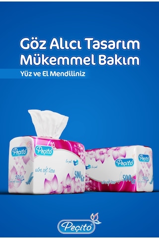 Peçito Elite Çift Katlı Çek Al Mendil 10 x 400'lü