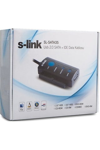 S-Link Sl-Sata35 Usb 2.0 To Sata + Ide Data Dönüştürücü Adaptör