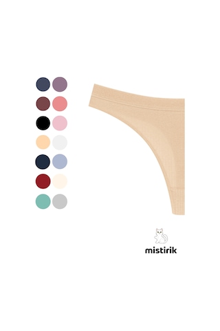 Mistirik Paulo Model Fitilli Esnek Kumaş String Tanga Ten Renk Ten