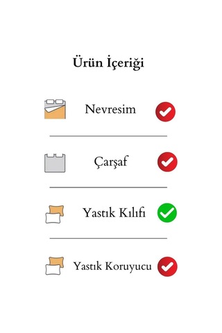 Kalp Desenli - Yastık Kılıfı - 50x70 - 2 Adet - Fermuarlı Beyaz
