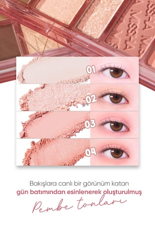 Missha Mood Moment Mat Ve Işıltılı Tonlar Barındıran Far Paleti 1 Rosy Rooftop