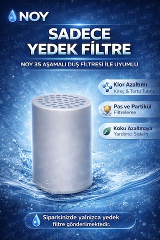 Duş Başlığı Filtresi 35 Aşamalı Su Arıtma Kireç Klor Temizleyici Yedek Filtre Beyaz