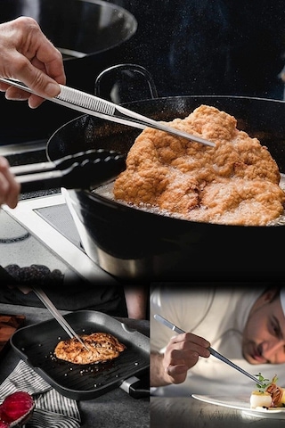 Qerhome Masterchef Et Cımbızı Maşa Pratik Pişirme Cımbızı Çelik Maşa 30cm Profesyonel Şef Cımbızı