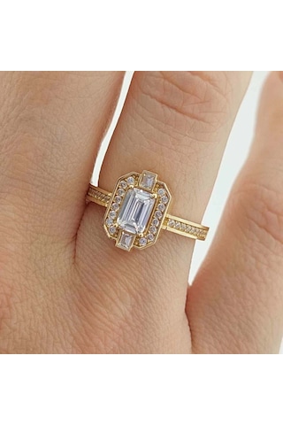 Altınbeyı Baget Taşlı Altın Yüzük 14 Ayar 2.60 Gram Abyyzk0148