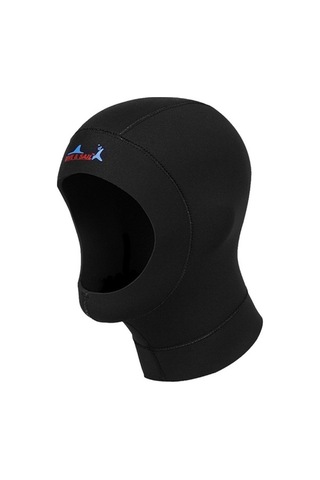 Dm Dive & Sail Wetsuits Sörf Neopren Dalış Başlığı 3mm Önlük L 57-59cm Sıcak Dalış Siyah