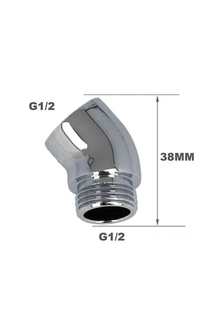 Besthome1 130 Derece Açı Ayarlı 360 Döner G 1/2 Bağlantı Elemanı - Kol Açısı Değiştirici Basınç Kaybı Olmayan Bakır Duş Başlığı Diğer