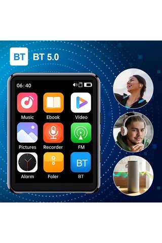 Flybuy Taşınabilir Dokunmatik Mp3 Çalar: Bluetooth 5.0, Yüksek Kalite Ses, Fm Radyo, 112 Karakter, Pratik Kullanım