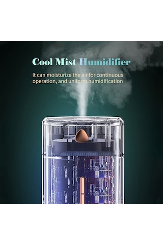 Ruicoo "2023 Yeni Model 1000ml Sessiz Nemlendirici - 7 Renkli Led Işık & Hava Temizleme"