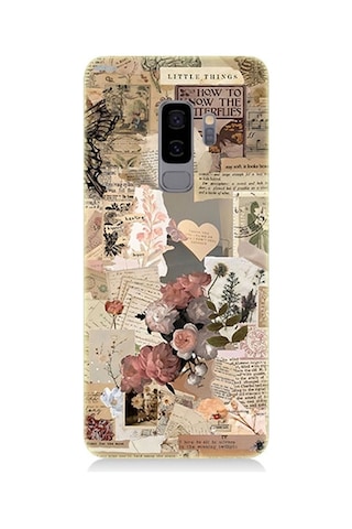 Samsung Galaxy S9 Plus Uyumlu Mektup Kelebek Çiçek Desenli Silikon Kılıf