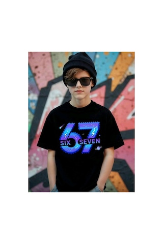 Stil X Sıx Seven Baskılı Erkek Çocuk Tshırt, 67 Tasarımlı Siyah-6