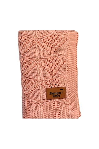 Mummy's Baby Tencel Örgü Dantel Desen Bebek Battaniyesi 80 100 Pembe