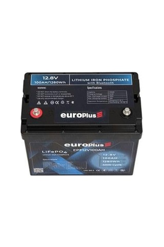 Europlus 12.8v/100ah Lifepo4 Smart Akü 4000 Cycle