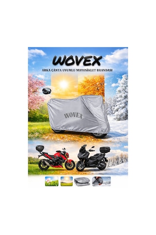 Victory Cosy Arka Çanta Uyumlu Motosiklet Brandası Su Geçirmez Branda,örtü,gri