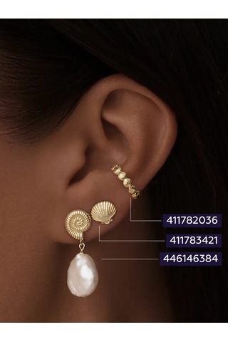 Miestilo 925 Gümüş Çivili Altın Kaplama Deniz Kabuğu Küp 411783421 Diğer