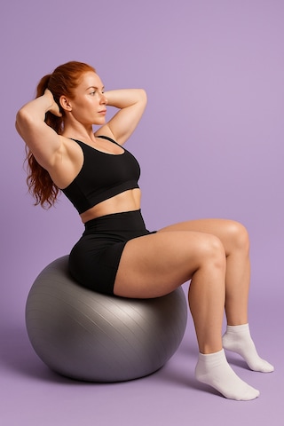 Evapera Yeni Nesil Pilates Topu + Pompa Profesyonel Dayanıklı Fitness Yoga Denge Egzersiz Plates Topu 75 Cm Mavi