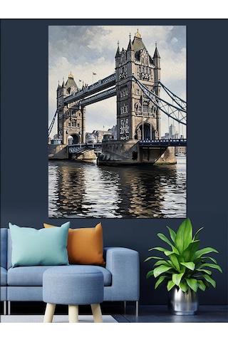 Ahşap Tablo Londra Tower Bridge Manzarası