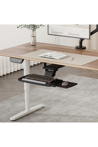 Masa Altı Çekilebilir Ayarlanabilir Ergonomik Klavye Rafı