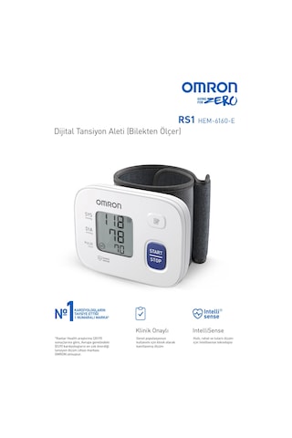 Omron RS1 Bilekten Dijital Pilli Tansiyon Aleti – Taşınabilir, Intellisense Teknolojili, 5 Yıl Garantili