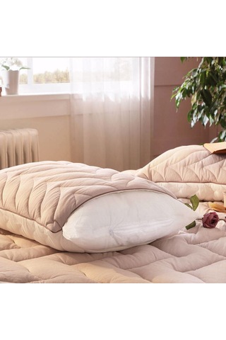 Othello Elegante Colora Pamuk Penye Lila - Krem Yastık 50X70 Cm