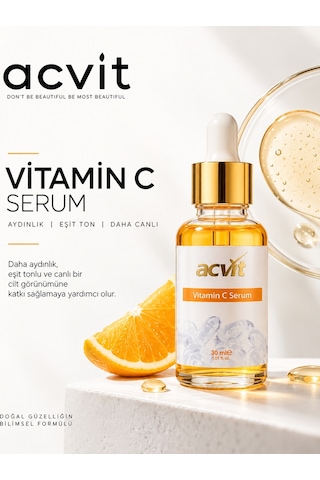 Vitamin C Serum 30 Ml Leke Karşıtı, Aydınlatıcı Ve Cilt Tonu Eşitleyici Bakım